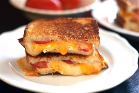 Grilled Three Cheese and Tomato Sandwich recipe- All She Cooks