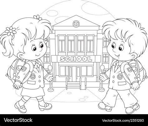 Schoolchildren going to school Royalty Free Vector Image