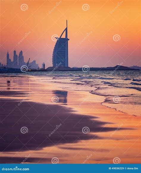 Burj Al Arab Hotel on Jumeirah Beach in Dubai Editorial Stock Image - Image of dubai, arabic ...