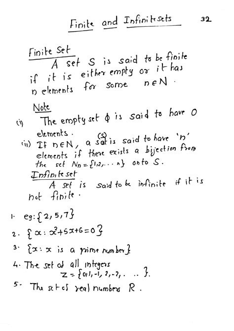 Finite & infinite sets - Its lecture note - Mathematics - Studocu