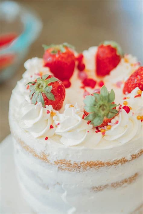 Strawberry Naked Cake with Rose Buttercream - A Classic Twist