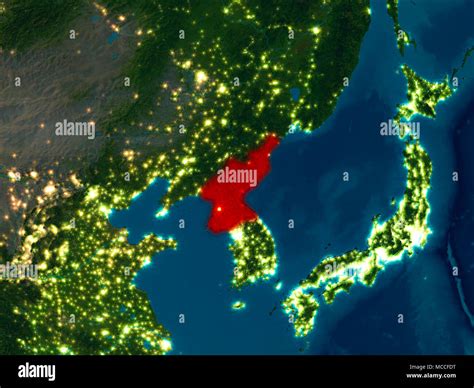 Satellite image of north korea hi-res stock photography and images - Alamy