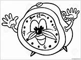 Cartoon Alarm Clock Coloring Page  Free Printable Pages sketch template