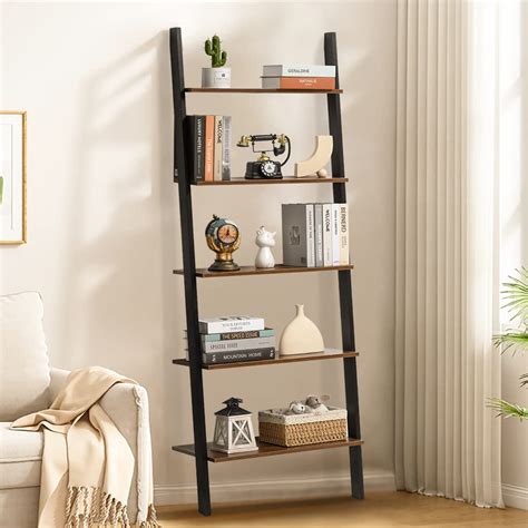 Gray Wash Industrial Ladder Bookshelf | lupon.gov.ph