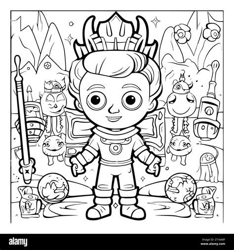 Cartoon Coloring Page Drawing For Kids Stock Vector Image & Art - Alamy