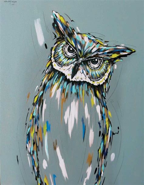 Coloring Guide Animals Unique Owl Painting Acrylic Painting On Canvas ...