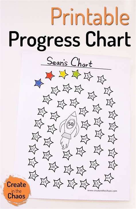 Potty Training Progress Chart with Spaceship