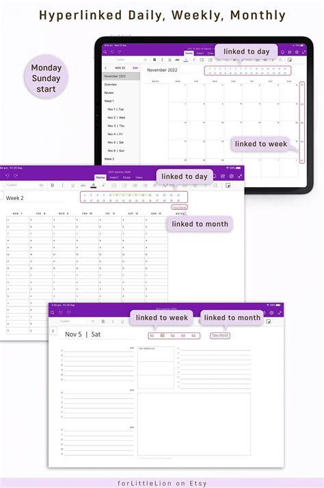 Onenote Digital Planner 2023 2024 HYPERLINKED One Note - Etsy | Digital ...