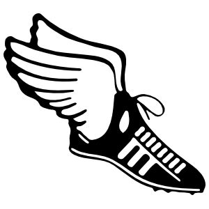 Track & Field Runner Shoe With Wings Sticker