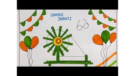 Gandhi Jayanti Drawing and Poster Art and Craft Ideas for Students