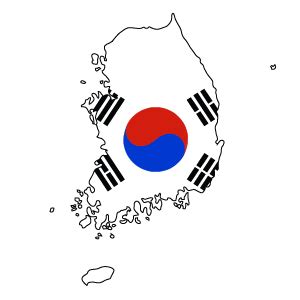 South Korea Flag Map | South korea flag, Korea map, South korea