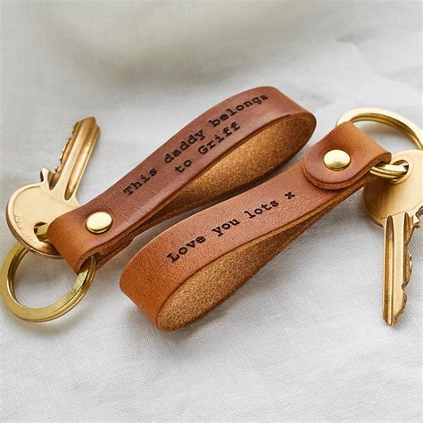 Personalised Leather Loop Keyring By Create Gift Love