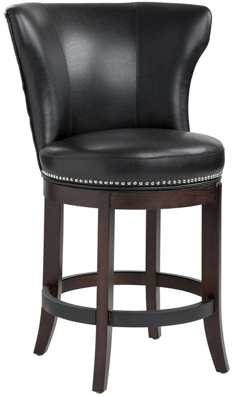 Tavern Black Leather Swivel Counter Stool from Sunpan | Coleman Furniture