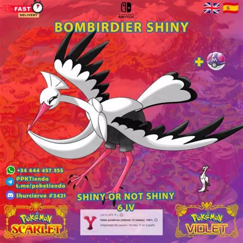 BOMBARDIER SHINY POKEMON Scarlet Scarlet Purple Purple 6 IV £3.04 - PicClick UK