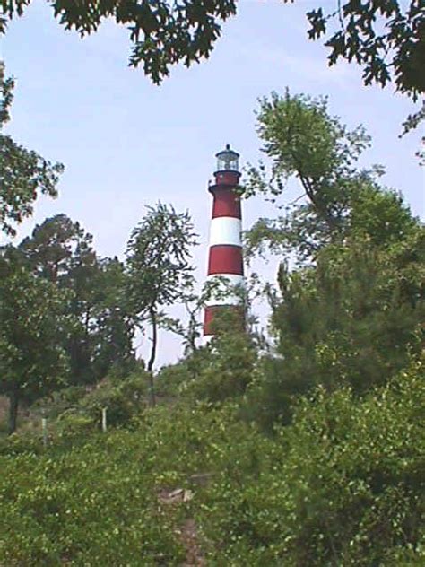 The Assateague Island Lighthouse on the Atlantic coast of Virginia