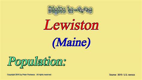 Lewiston Maine Population in 2010 - Digits in Three - YouTube