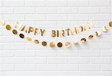 Gold Happy Birthday Banner Birthday Banner Gold Foil Happy - Etsy