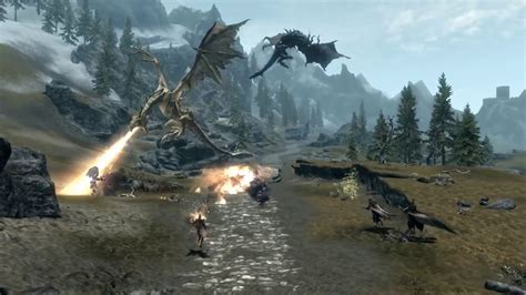 Skyrim Battles - The Greybeards & Paarthurnax vs Alduin, Krosis ...