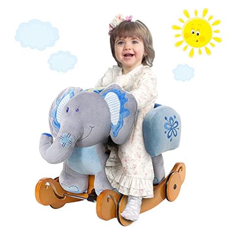 labebe Child Rocking Horse Plush, Stuffed Animal Rocker Toy, 2 in 1 ...