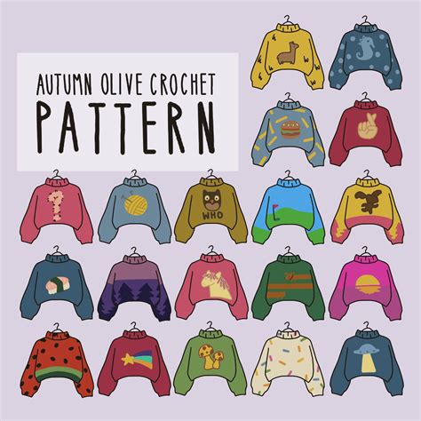 Crochet Pattern Mabel's Sweater Collection 20 in 1 - Etsy