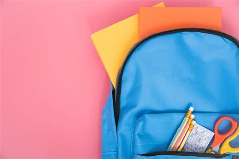 Premium Photo | Blue backpack for school children