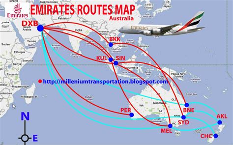 airlines routes map: Emirates routes map