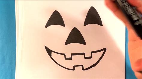 How to Draw a Pumpkin Face - Halloween Spooky Drawings - YouTube