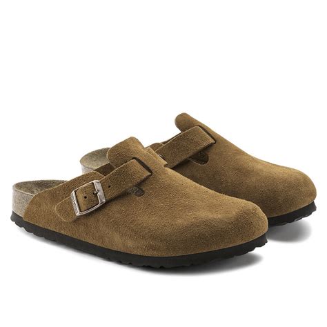 Birkenstock Boston Soft Footbed Suede Leather Regular Fit (Mink) - 1009542 - Consortium