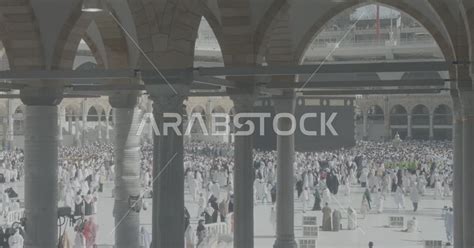 islamic architecture in the courtyards of the holy mosque in mecca, the ...