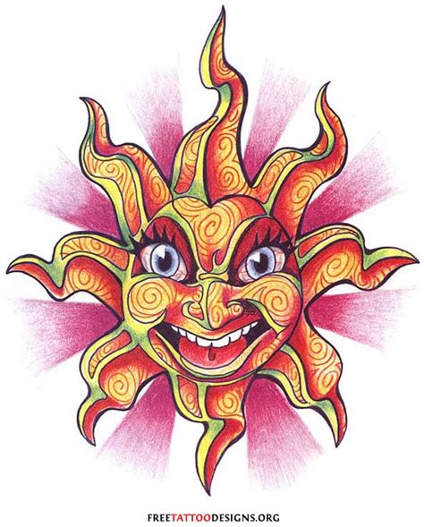 65 Sun Tattoos | Tribal Sun Tattoo Designs