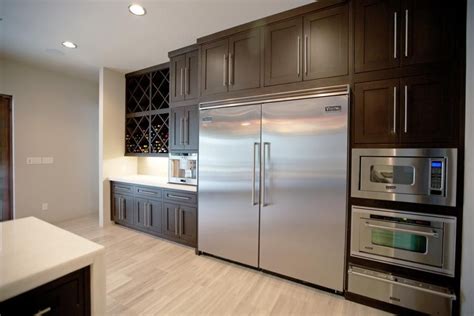 Large Stainless Steel Refrigerator in Contemporary Kitchen