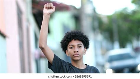 Little Boy Raises Fist Air Protest Stock Photo 1868595391 | Shutterstock