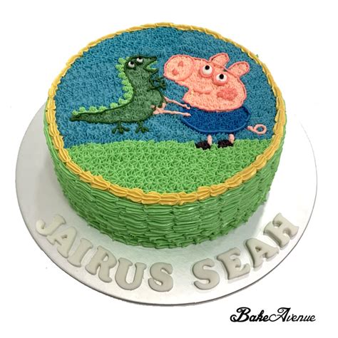 Peppa Pig George with Dinosaur Buttercream Cake – BakeAvenue