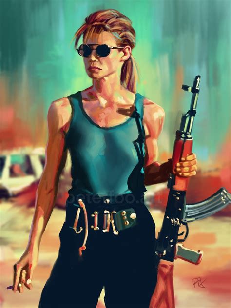 Sarah Connor Art Print Terminator 2 Poster Linda Hamilton Sarah Connor Wall Art Terminator Art ...