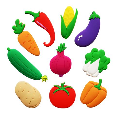 Vegetable Kids Early Education Blackboard Fridge Silicon Rubber Sticker ...