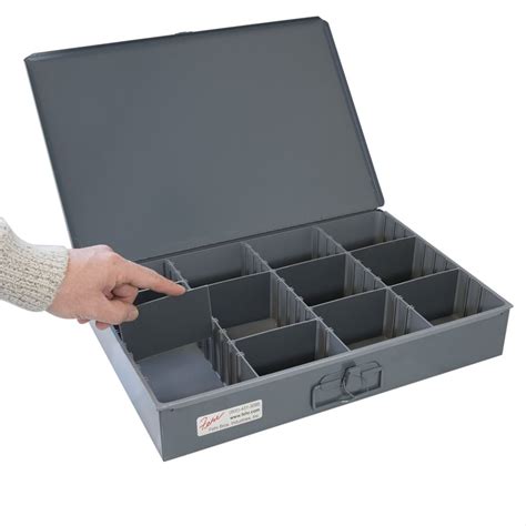 Metal Storage Box, 8 Adjustable Dividers