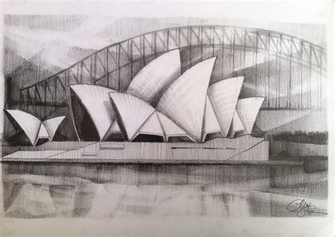 Sydney Opera House - pencil drawing - Dreams of an Architect