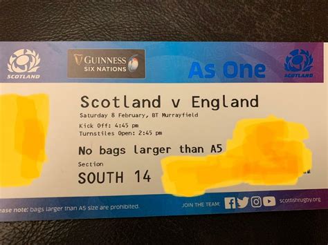 Six nations Scotland v England rugby ticket 2020 | in Hatfield, South Yorkshire | Gumtree