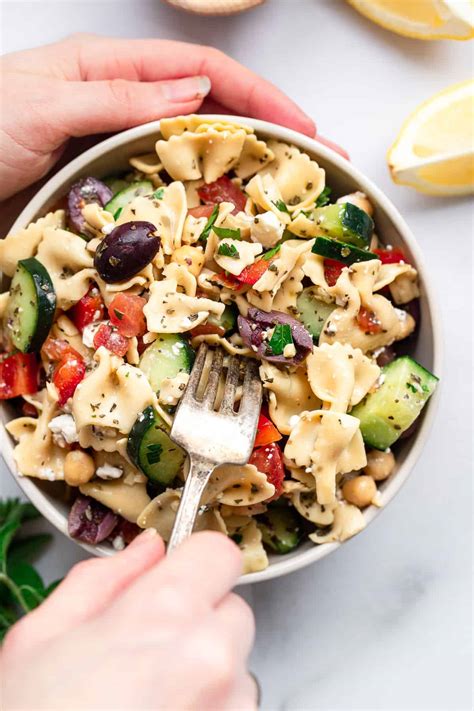 Mediterranean Chickpea Pasta Salad | Food Faith Fitness