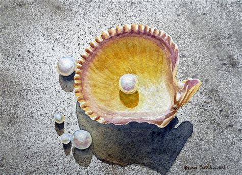 Sea Shell and Pearls Painting by Irina Sztukowski - Fine Art America