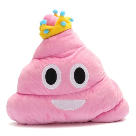 PINK POOP W/ CROWN EMOTICON PLUSH PILLOW, 13" INCHES | GIFT DEPOT