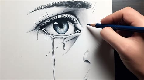 من ناحية رسم العين بالدموع, صورة حزينة لرسم سهل صورة الخلفية للتحميل مجانا