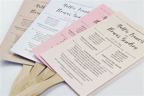 We PRINT and ASSEMBLE your template, wedding fan for guests, wedding program fan printed with ...