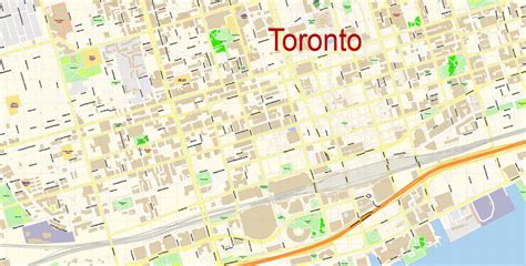 Toronto Billy Bishop City Airport Area PDF Map Vector Canada Extra ...