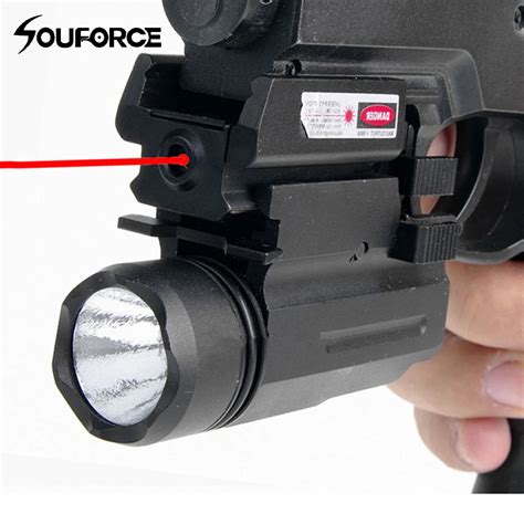 Red Laser Sight and Glock Flashlight Combo Tactical Rifle Lights for Pistol Guns Glock 17,19, 22 ...