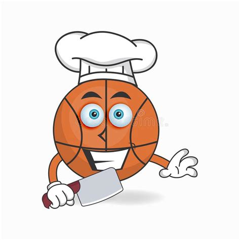 The Basketball Mascot Character Becomes a Chef. Vector Illustration Stock Vector - Illustration ...