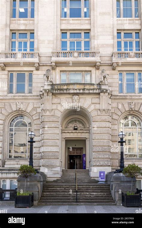 Liverpool, united kingdom May, 16, 2023 The Cunard Building front entrance on Liverpool's ...