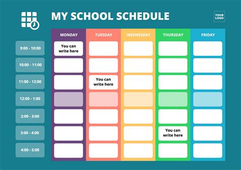 School schedule template to edit | School schedule, Class schedule template, Class schedule