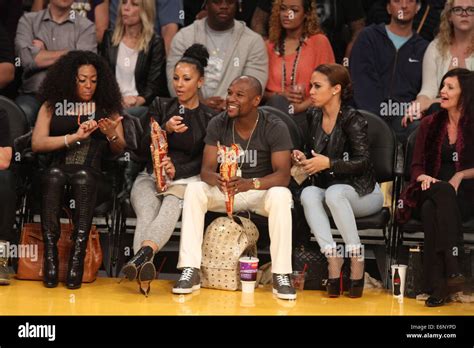 Celebrities courtside at the Lakers game. The Los Angeles Lakers ...