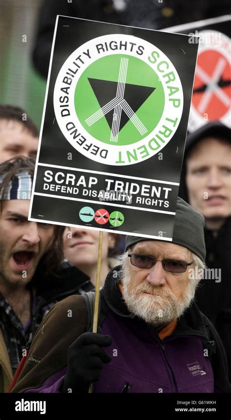 Protesters blockade Faslane Naval Base in Scotland during an anti Trident demonstration Stock ...